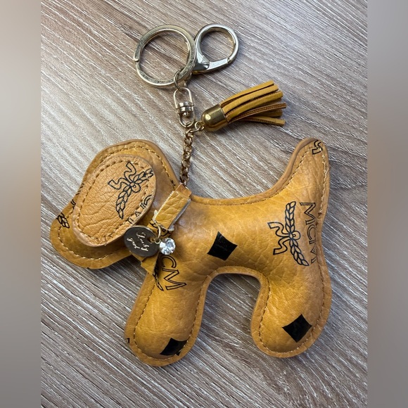MCM Brown Dog Keychain with Gold Accents with COA - Picture 7 of 7